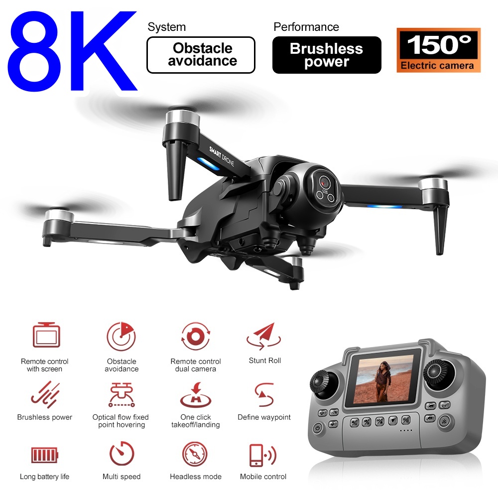 Brushless 8K Drone With HD 150 - Rc Helicopter Large recension och pris
